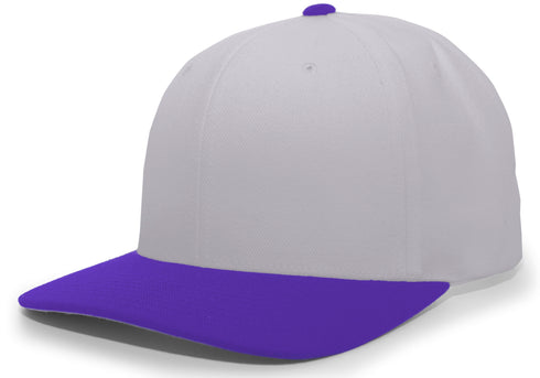 Pacific Headwear Pro-Wool Hook-And-Loop Adjustable Cap (705W), Color 'SilverPurple'